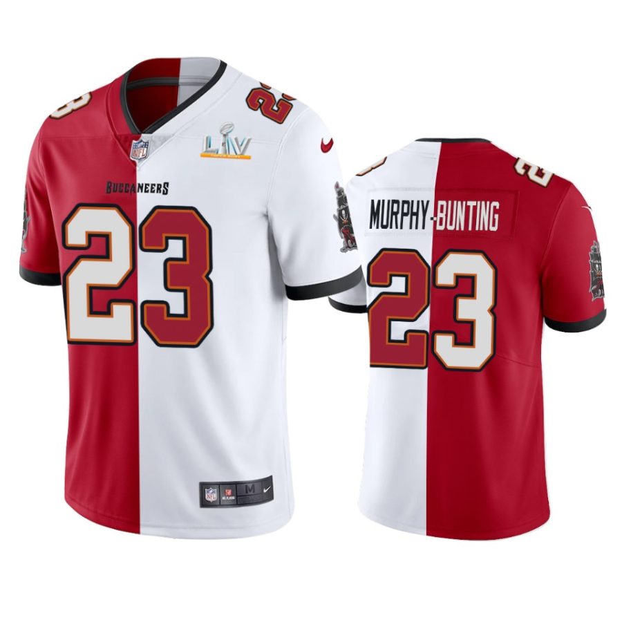 buccaneers sean murphy bunting red white super bowl lv split jersey