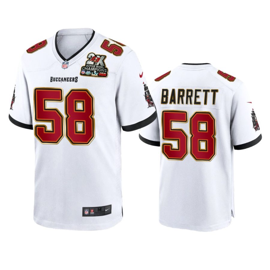 buccaneers shaquil barrett white 2x super bowl champions patch game jersey