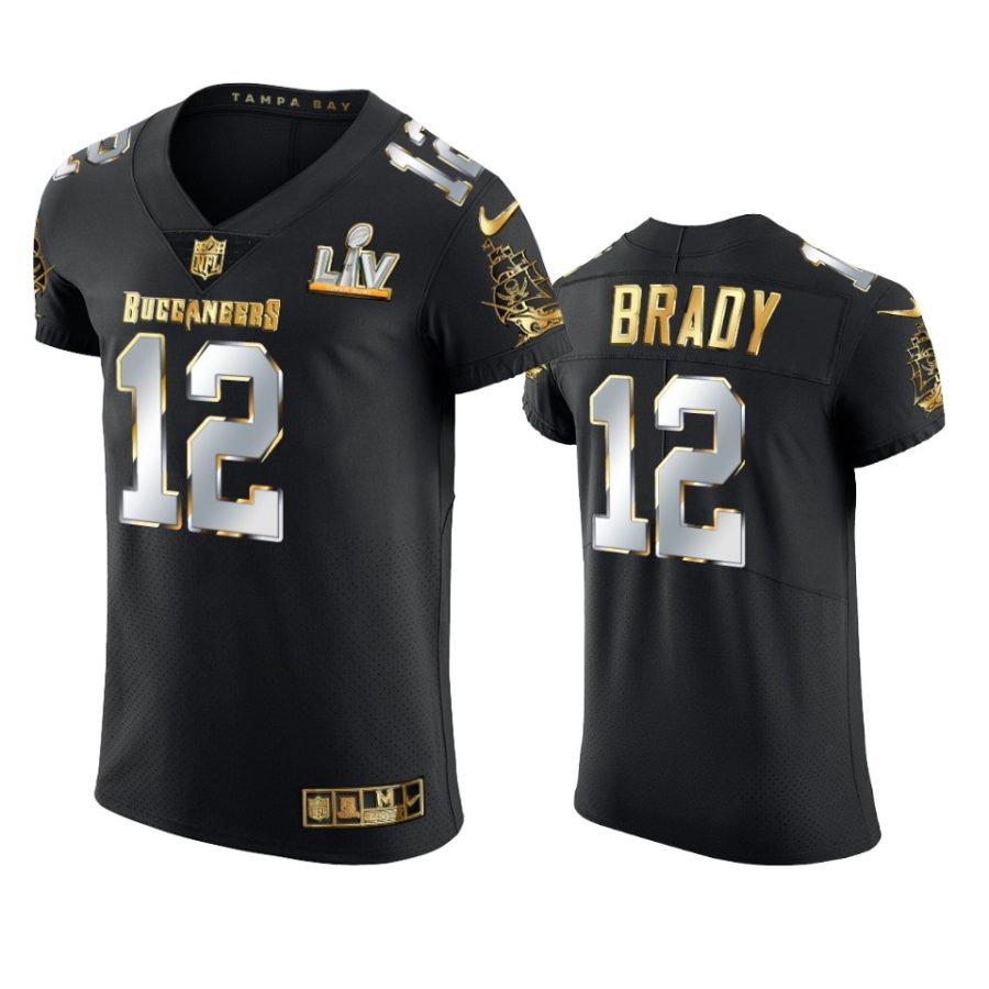 buccaneers tom brady black golden elite super bowl lv jersey