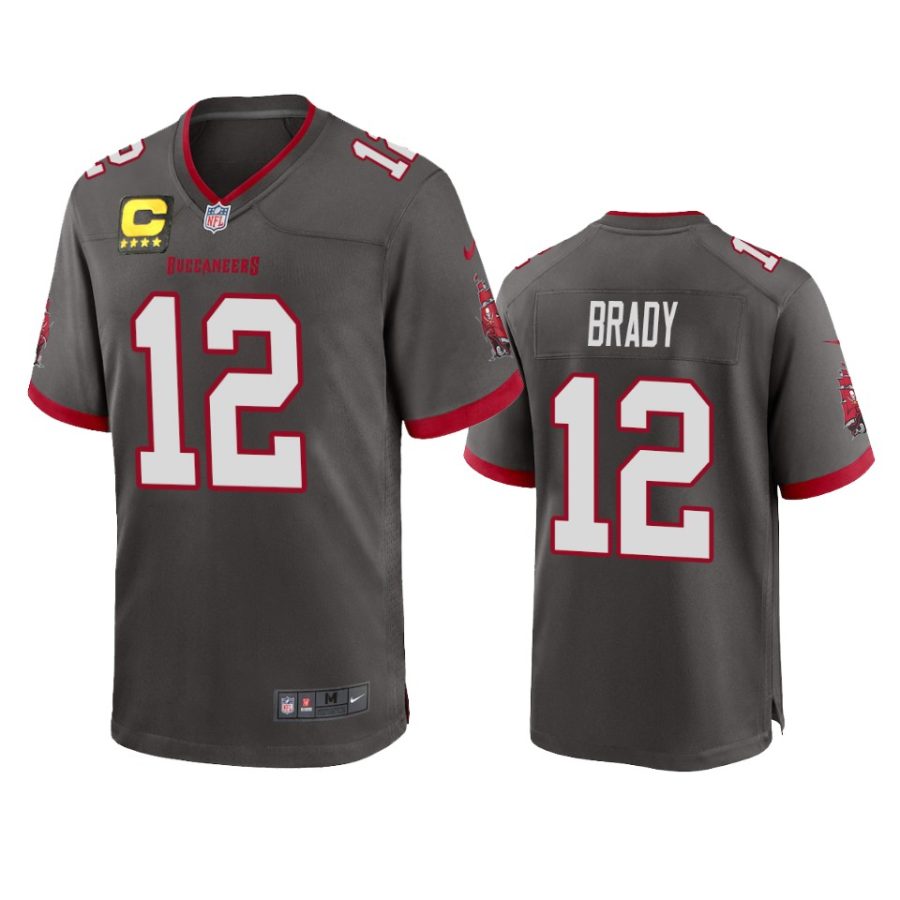 buccaneers tom brady pewter game captain patch jersey