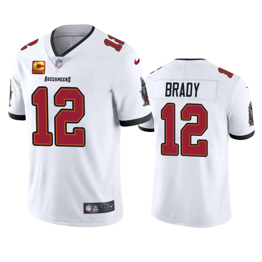 buccaneers tom brady white vapor limited captain patch jersey