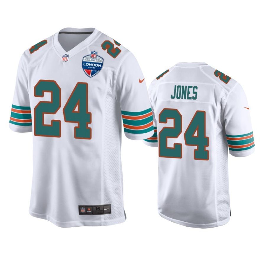 byron jones dolphins white 2021 nfl london game jersey