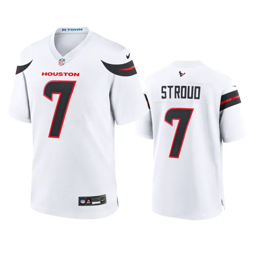 c.j. stroud texans white 2024 game jersey