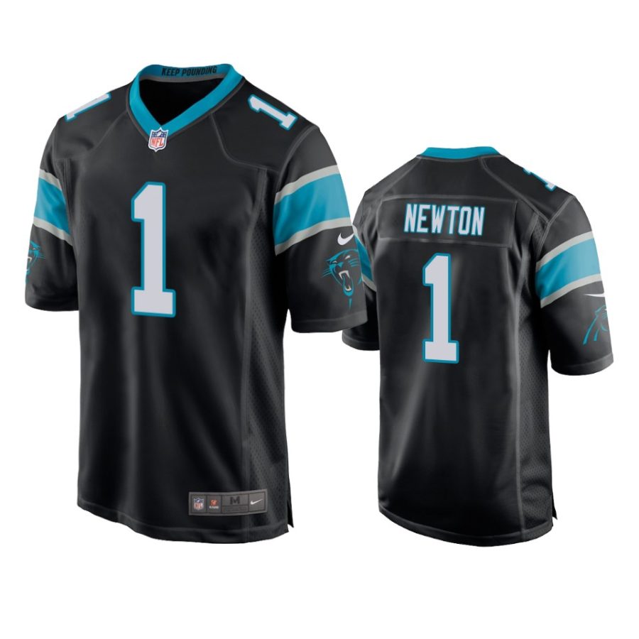 cam newton panthers game black jersey