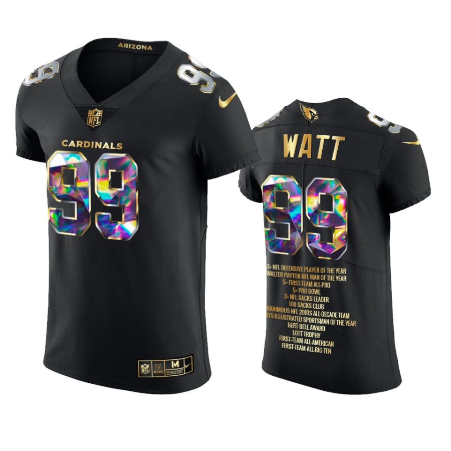 cardinals j.j. watt black career highlights diamond jersey