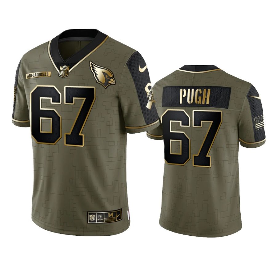 cardinals justin pugh olive gold limited 2021 salute to service jersey