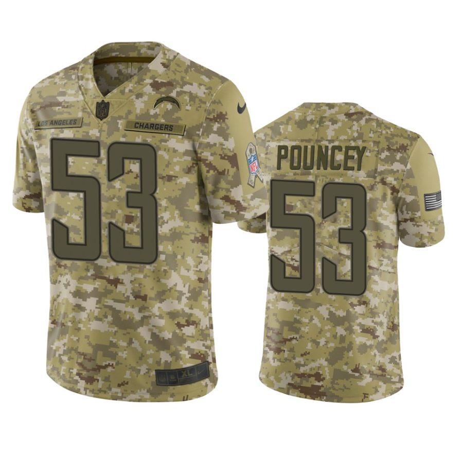 chargers 53 mike pouncey 2018 salute to service camo jersey