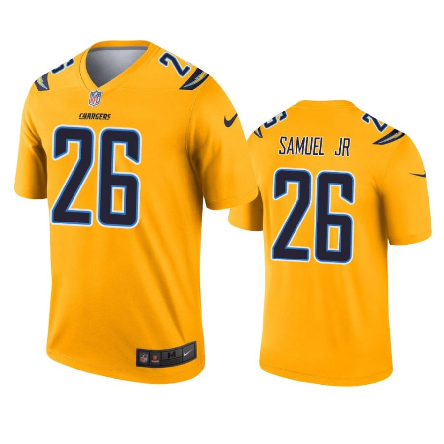 chargers asante samuel jr. gold inverted legend jersey