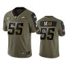 chargers junior seau olive gold limited 2021 salute to service jersey