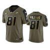 chargers mike williams olive gold limited 2021 salute to service jersey