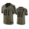 chargers mike williams olive limited 2021 salute to service jersey