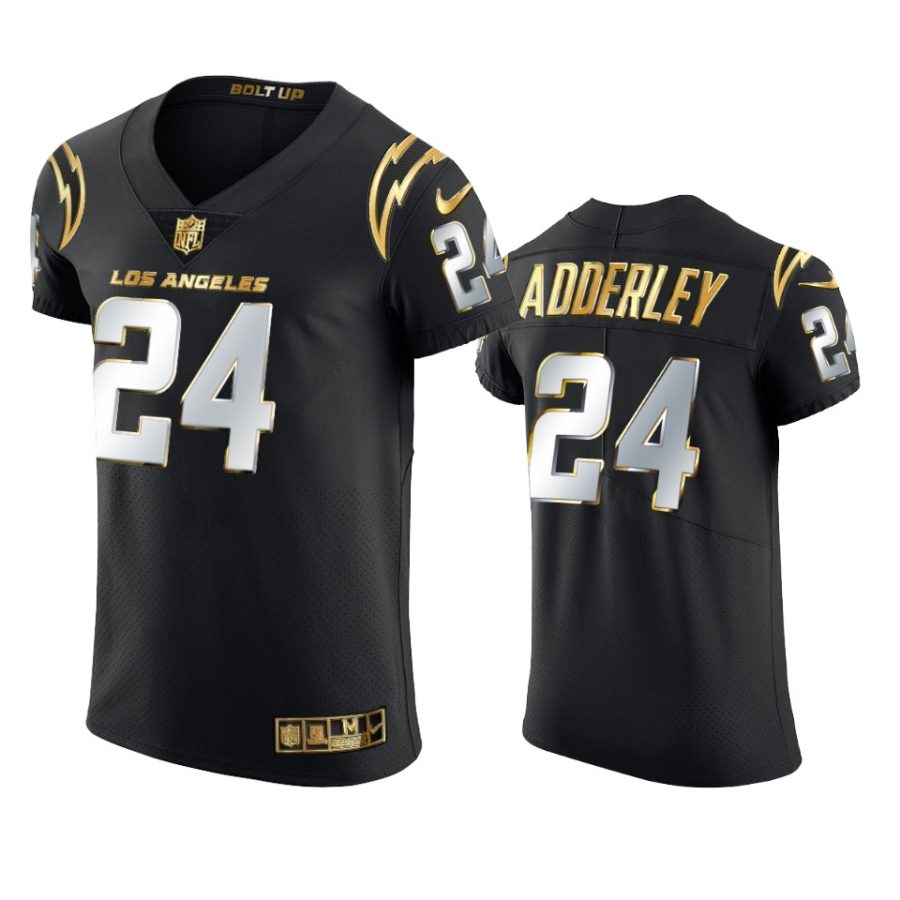 chargers nasir adderley black golden edition elite jersey