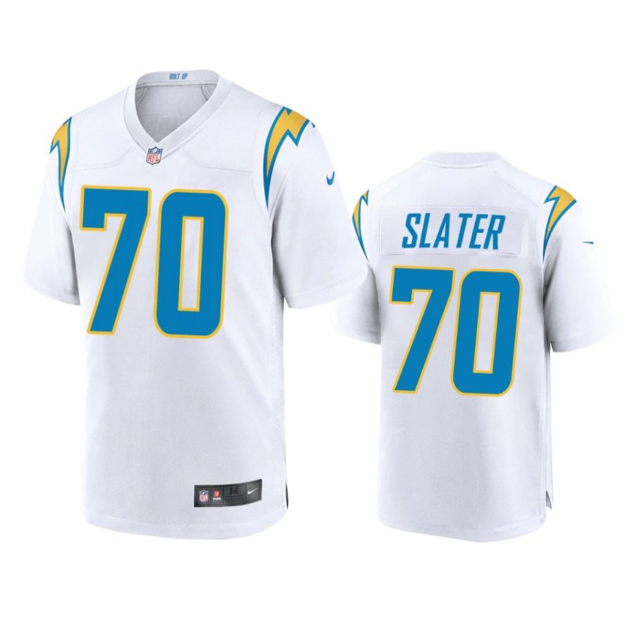 chargers rashawn slater white game jersey