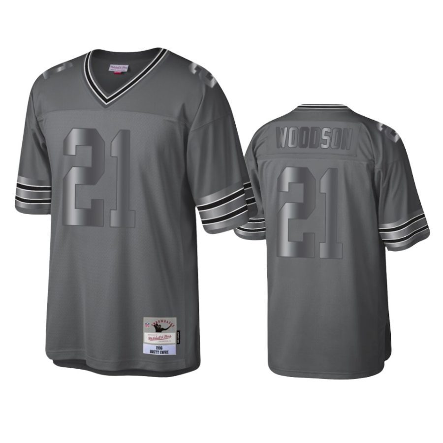 charles woodson packers charcoal throwback metal legacy jersey