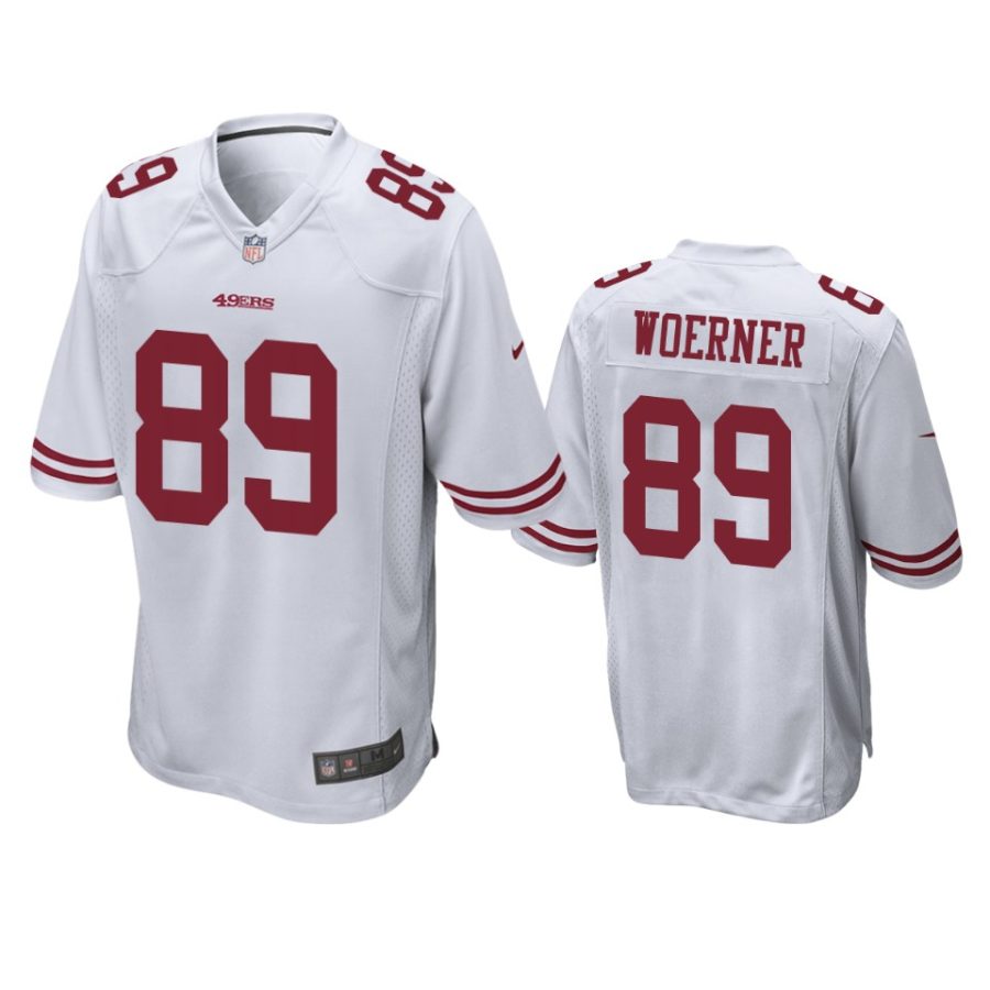 charlie woerner 49ers white game jersey