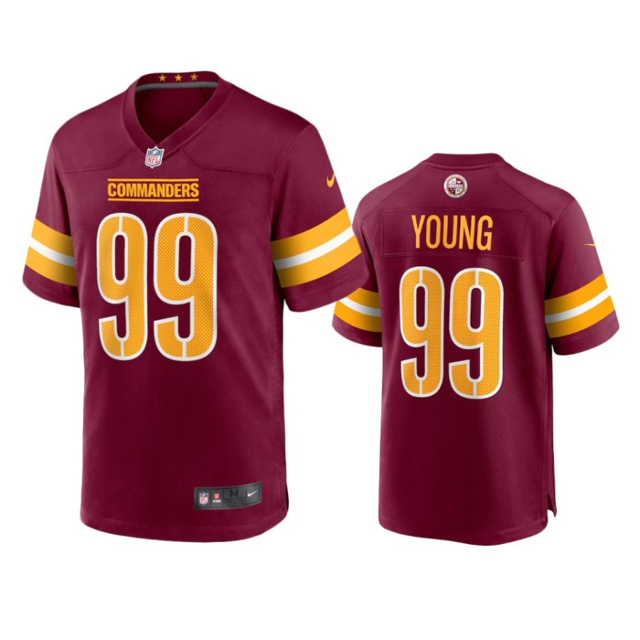 chase young commanders burgundy game jersey