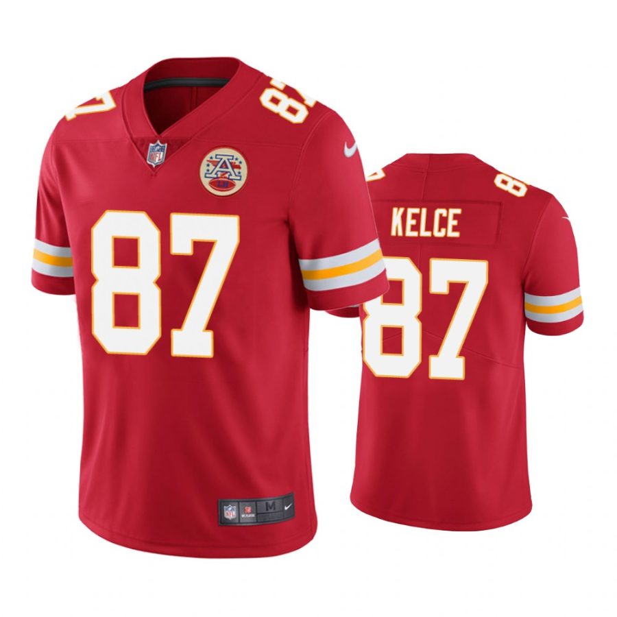chiefs 87 travis kelce red color rush limited jersey