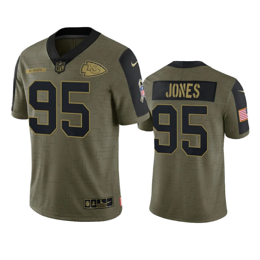 chiefs chris jones olive limited 2021 salute to service jersey