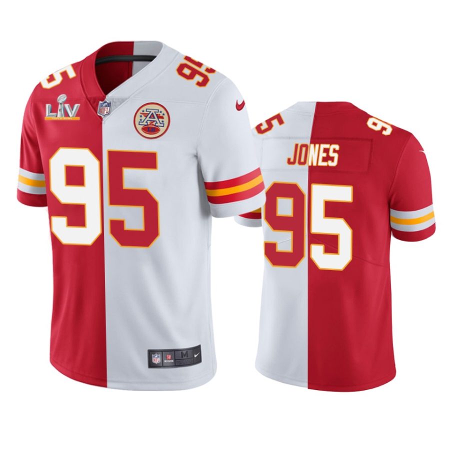 chiefs chris jones red white super bowl lv split jersey