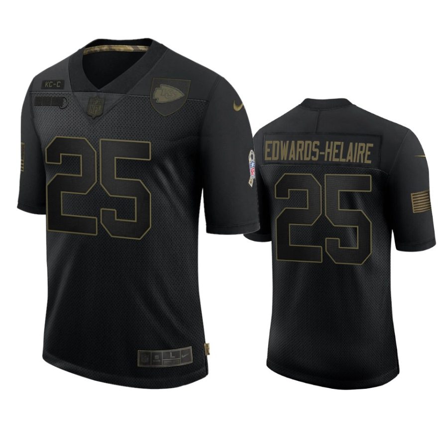 chiefs clyde edwards helaire black limited 2020 salute to service jersey