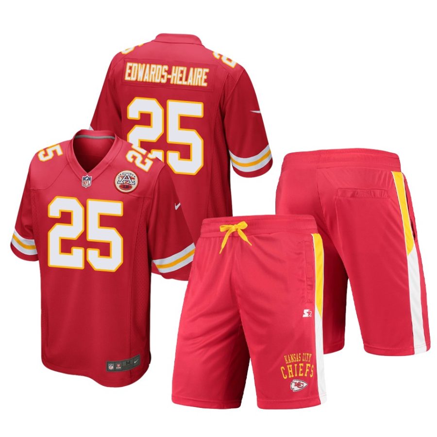 chiefs clyde edwards helaire red game shorts jersey