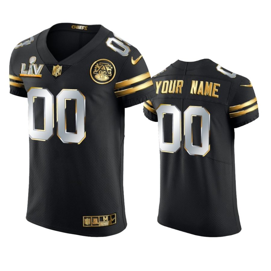 chiefs custom black golden elite super bowl lv jersey