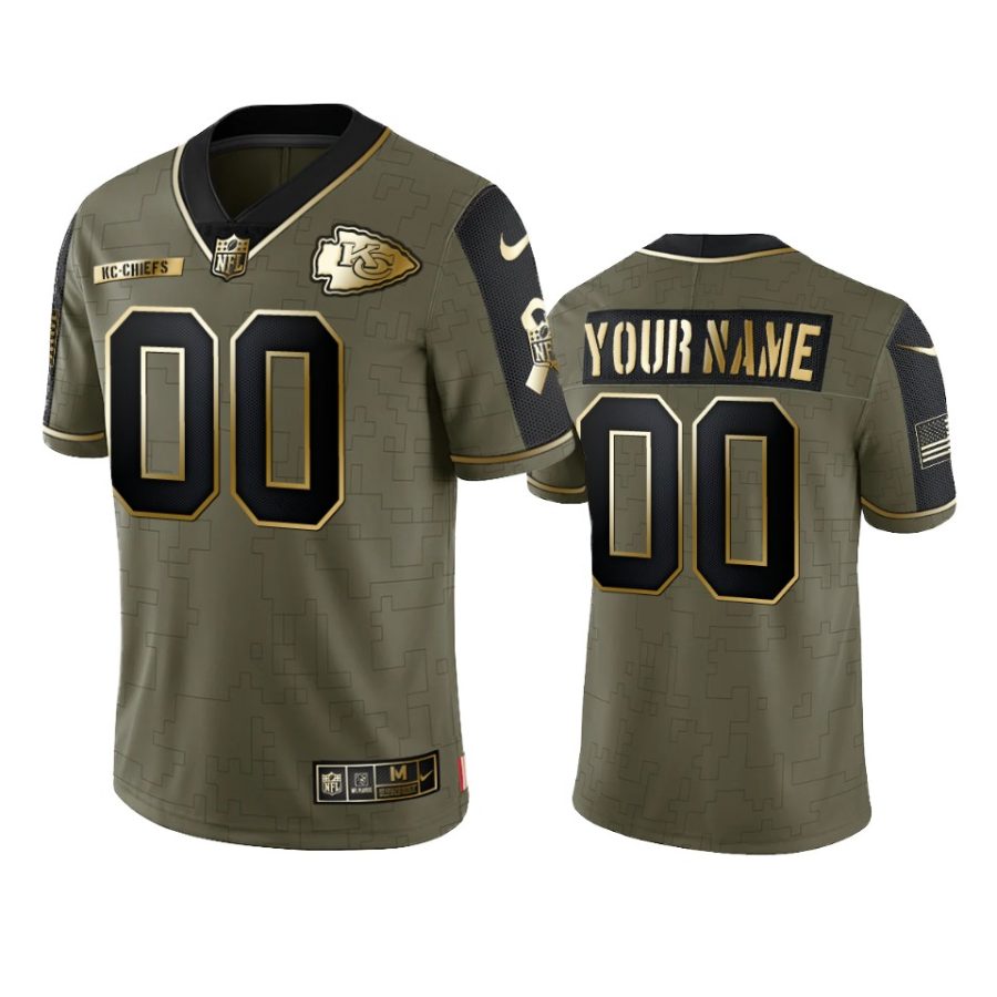 chiefs custom olive gold limited 2021 salute to service jersey