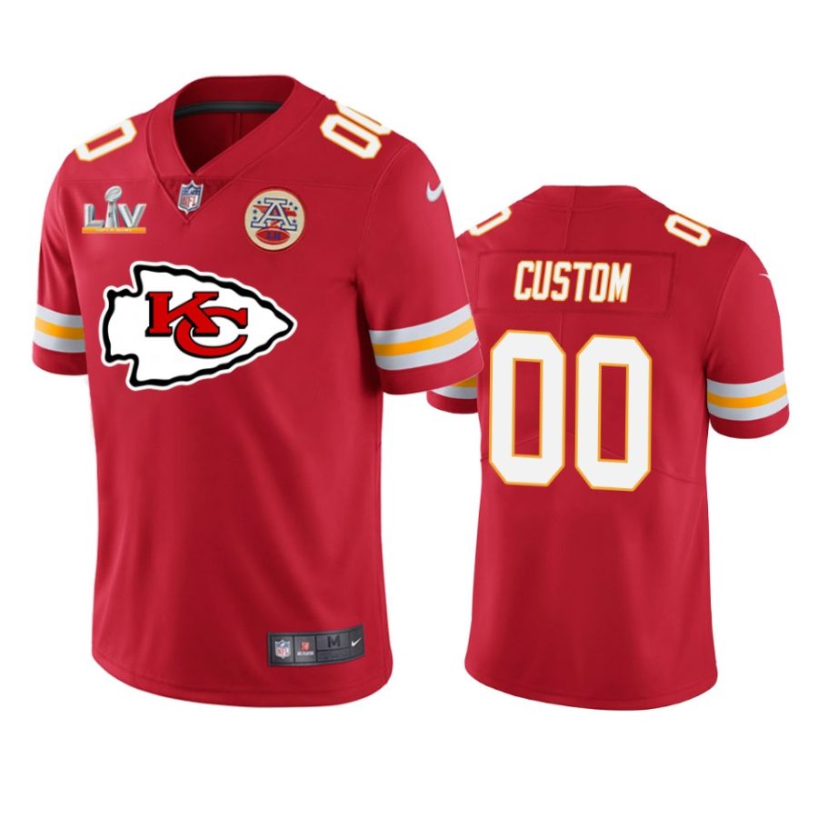 chiefs custom red super bowl lv team logo jersey