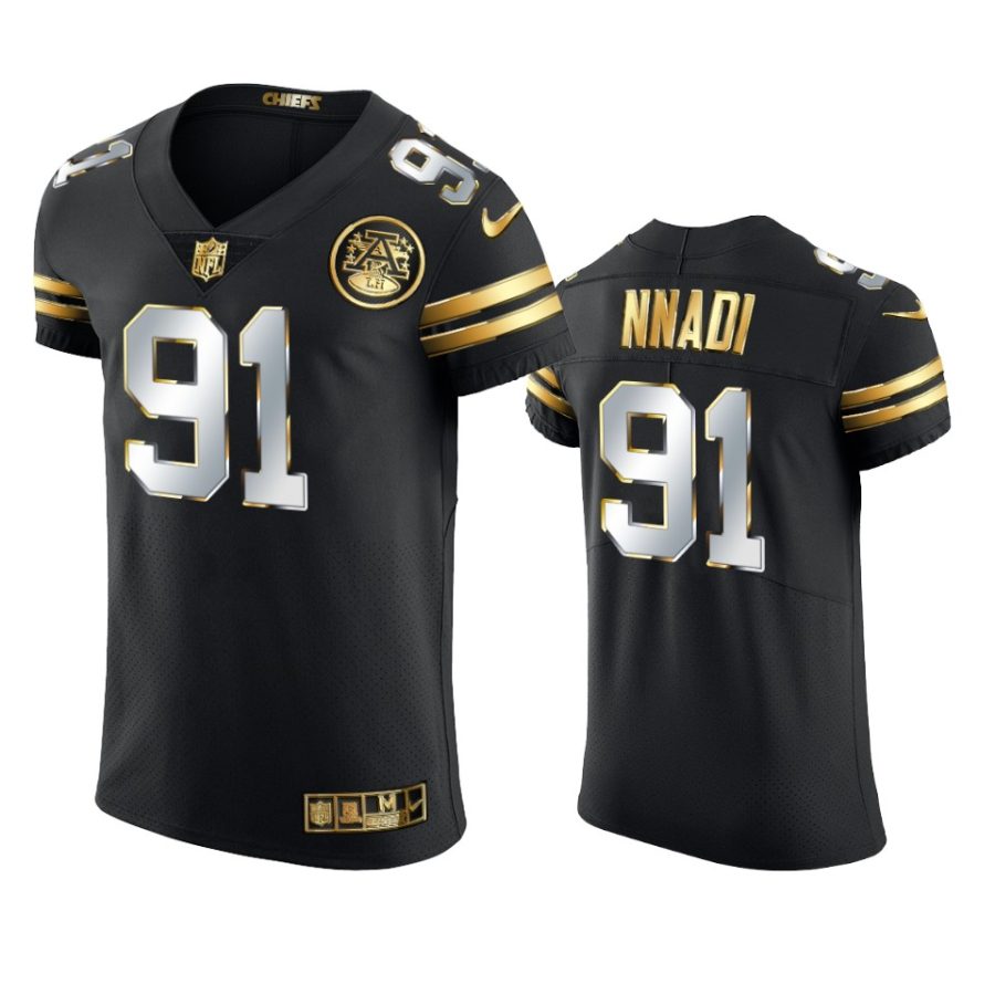 chiefs derrick nnadi black 2020 21 golden edition elite jersey