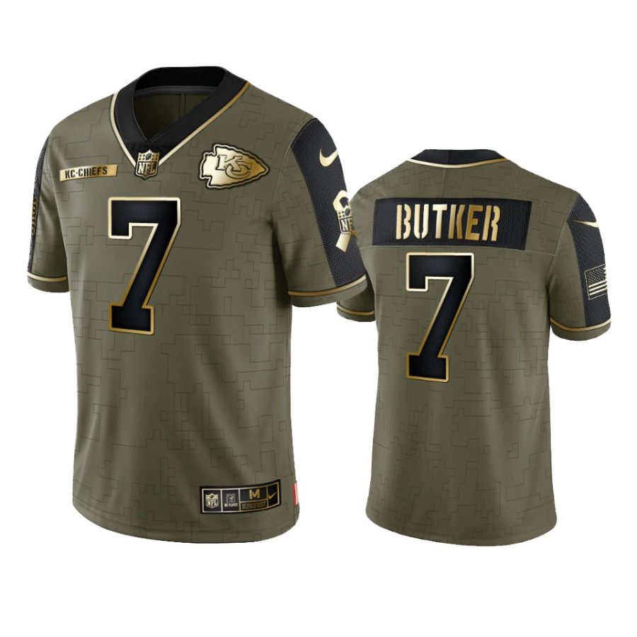 chiefs harrison butker olive gold limited 2021 salute to service jersey