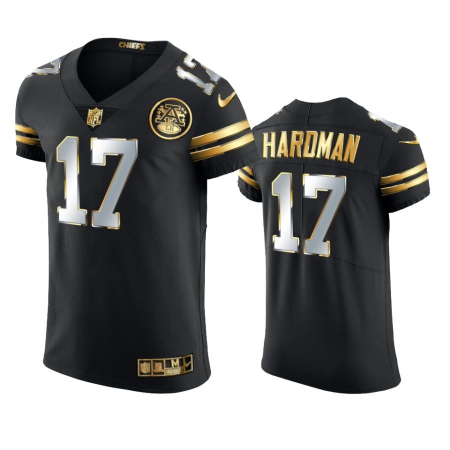 chiefs mecole hardman black 2020 21 golden edition elite jersey