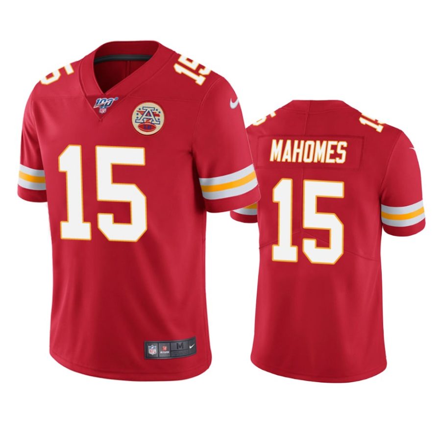 chiefs patrick mahomes red limited 100th season jersey