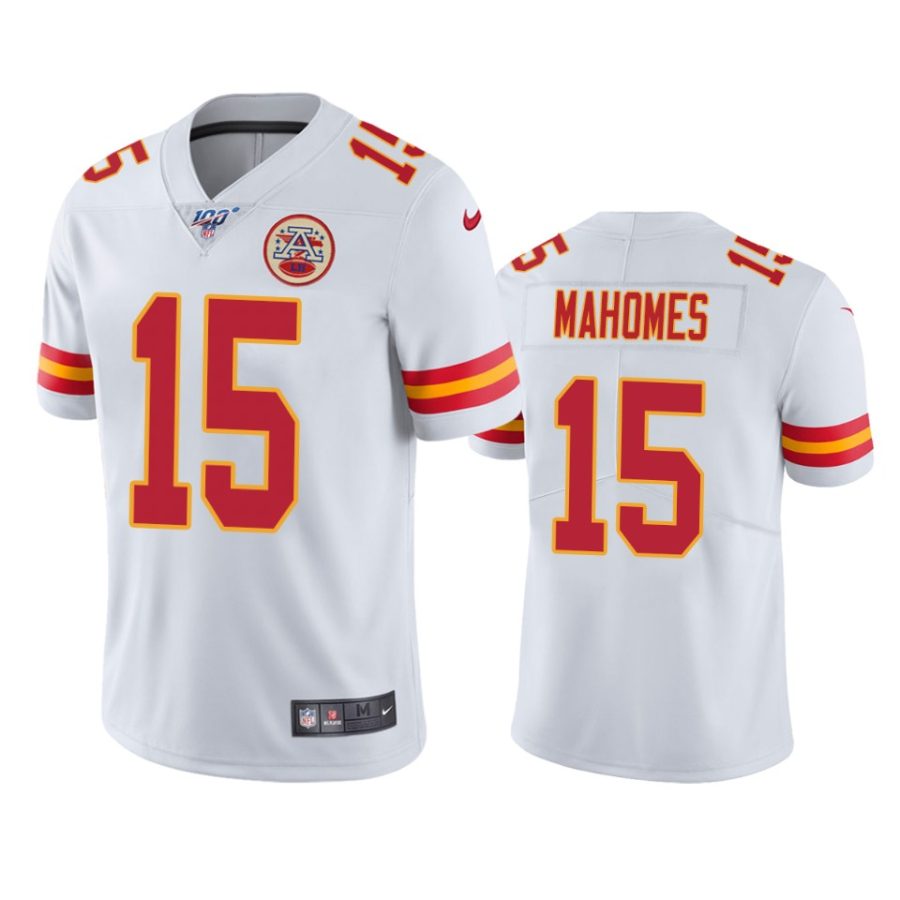 chiefs patrick mahomes white limited 100th season jersey