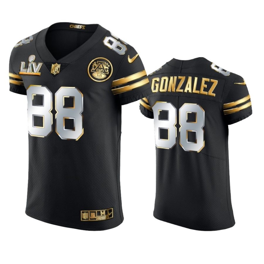 chiefs tony gonzalez black golden elite super bowl lv jersey