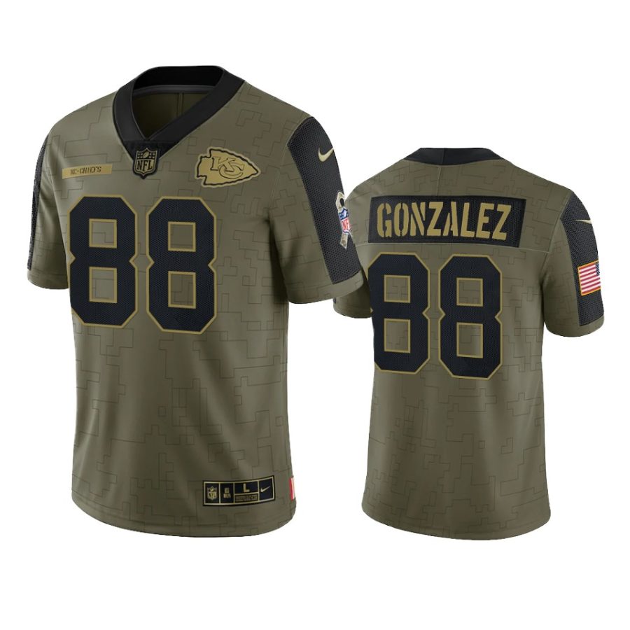 chiefs tony gonzalez olive limited 2021 salute to service jersey