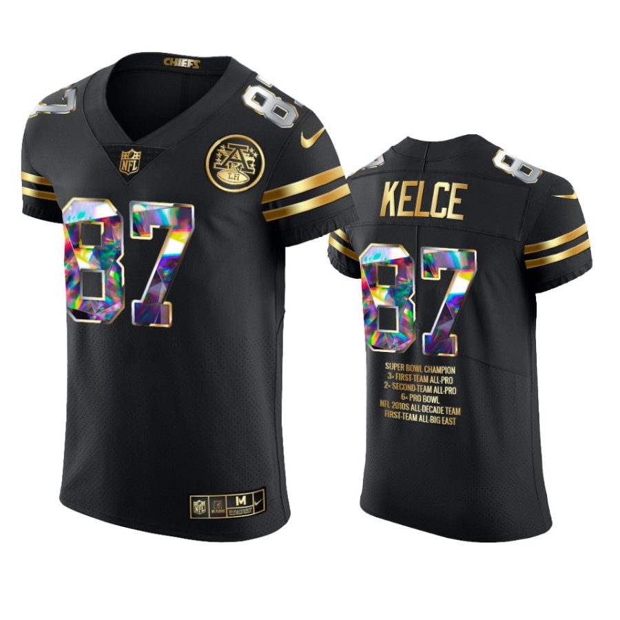 chiefs travis kelce black career highlights diamond jersey