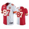 chiefs travis kelce red white super bowl lv split jersey