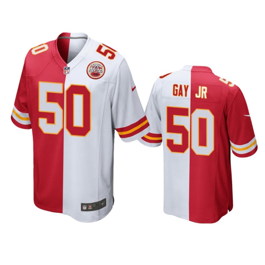 chiefs willie gay jr. red white split two tone jersey