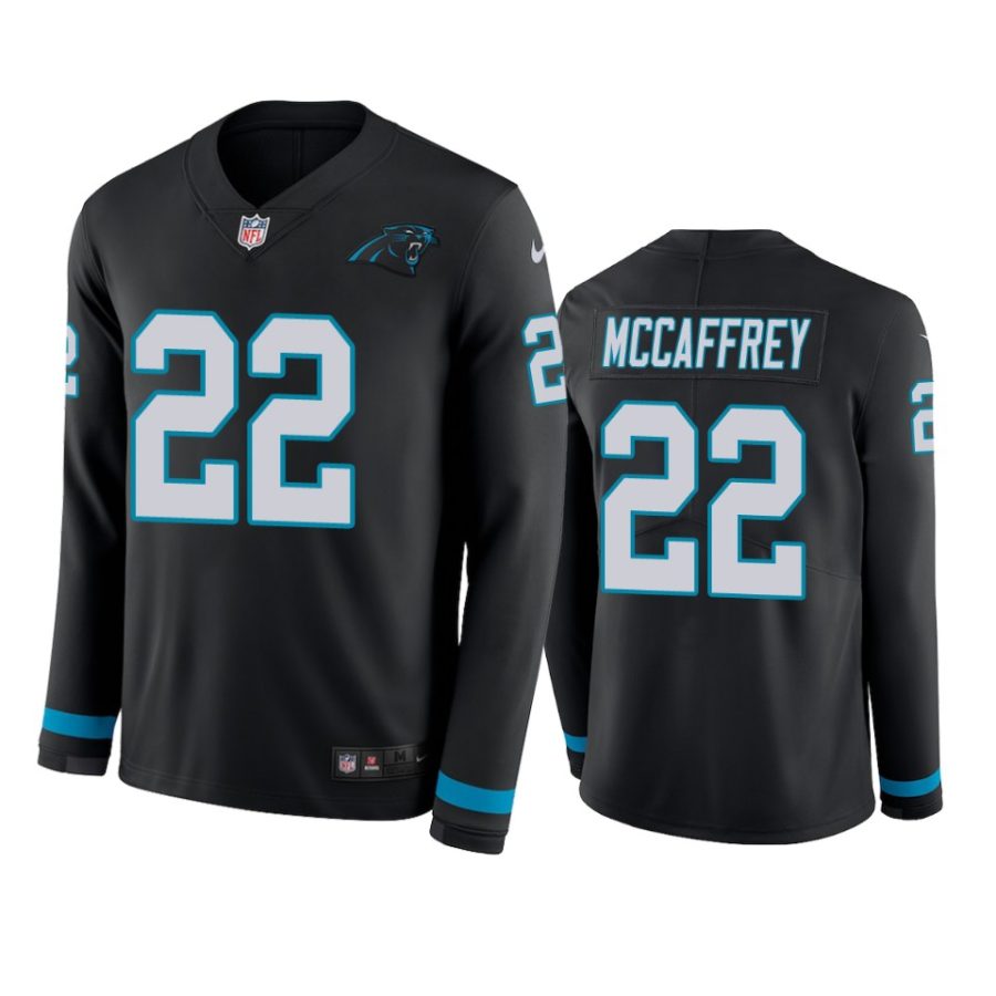 christian mccaffrey panthers black therma long sleeve jersey