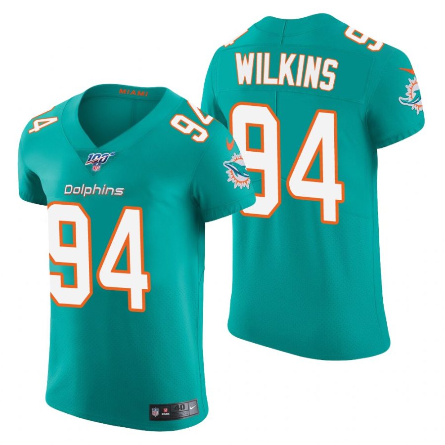 christian wilkins dolphins aqua nfl 100 vapor elite jersey