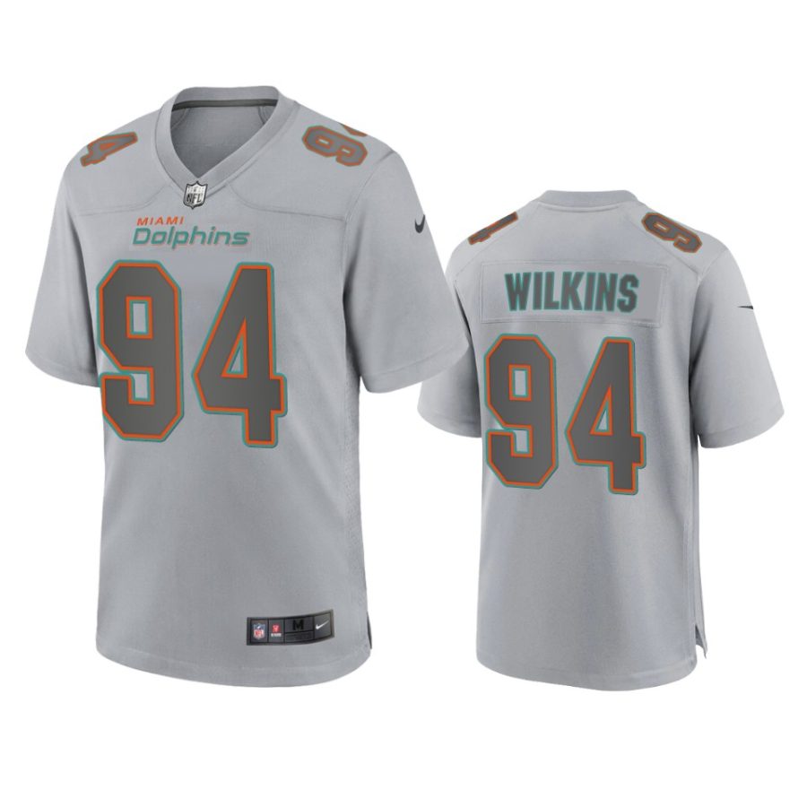 christian wilkins dolphins gray atmosphere fashion game jersey