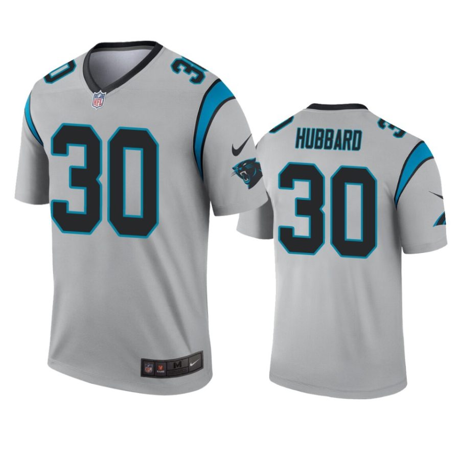 chuba hubbard panthers silver inverted legend jersey