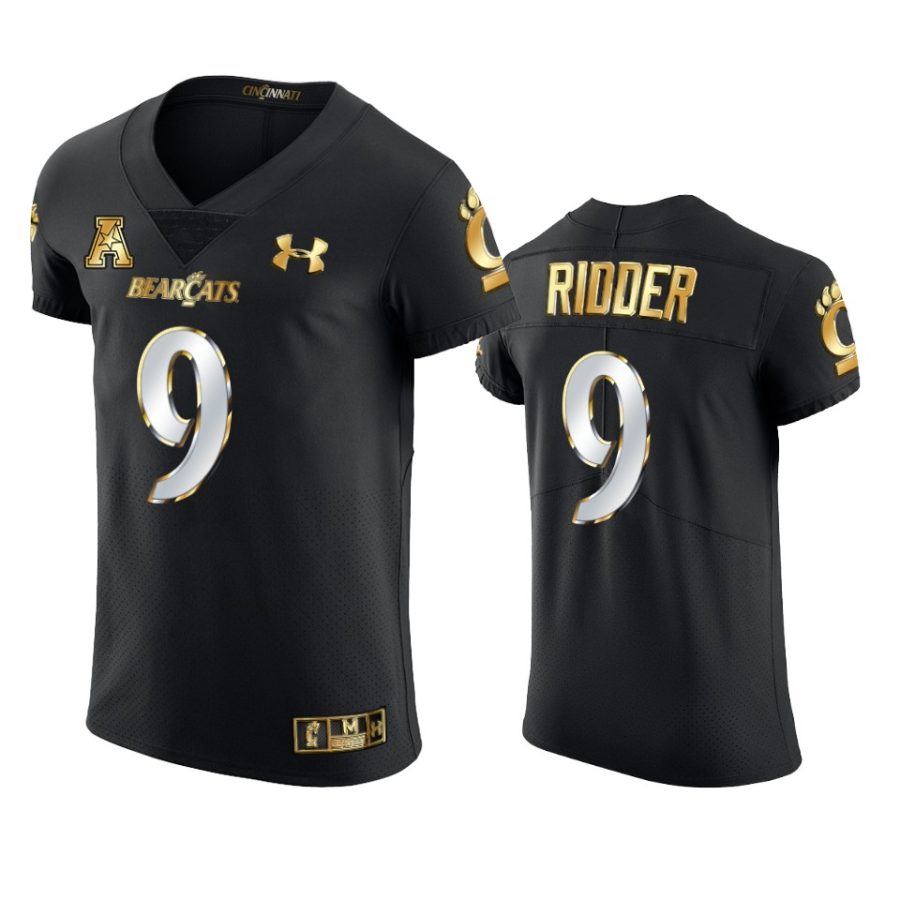 cincinnati bearcats desmond ridder black golden edition elite football jersey