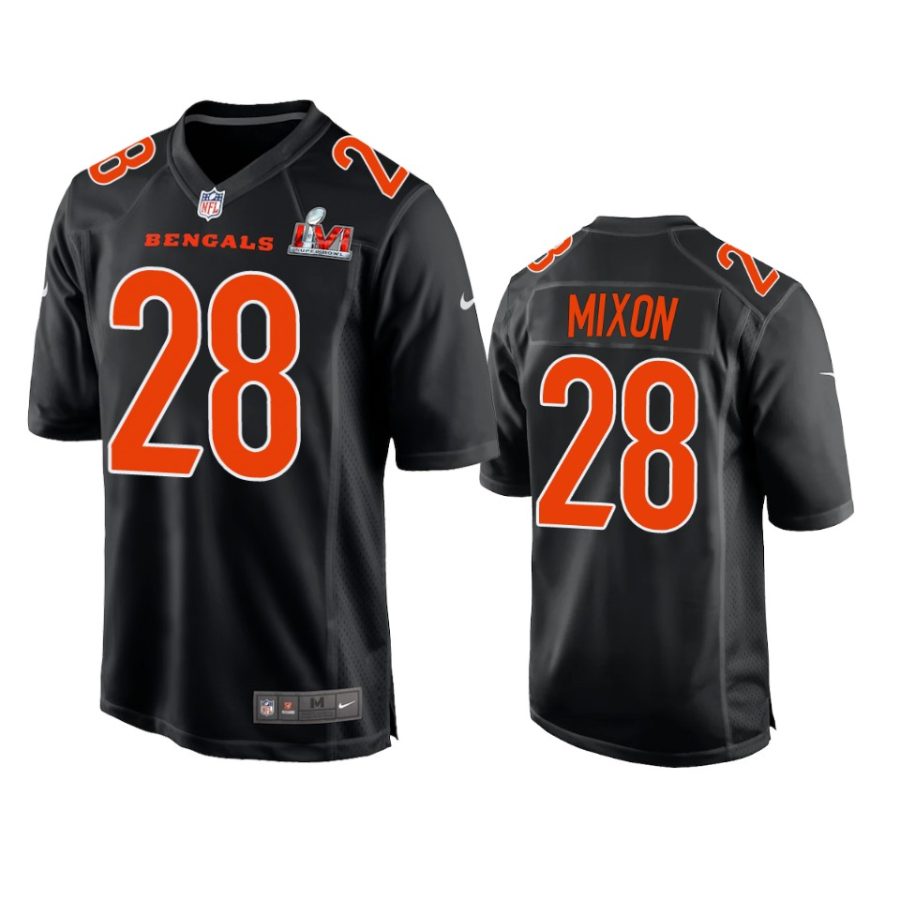 cincinnati bengals joe mixon black super bowl 56 game fashion jersey