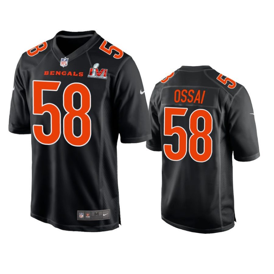 cincinnati bengals joseph ossai black super bowl 56 game fashion jersey