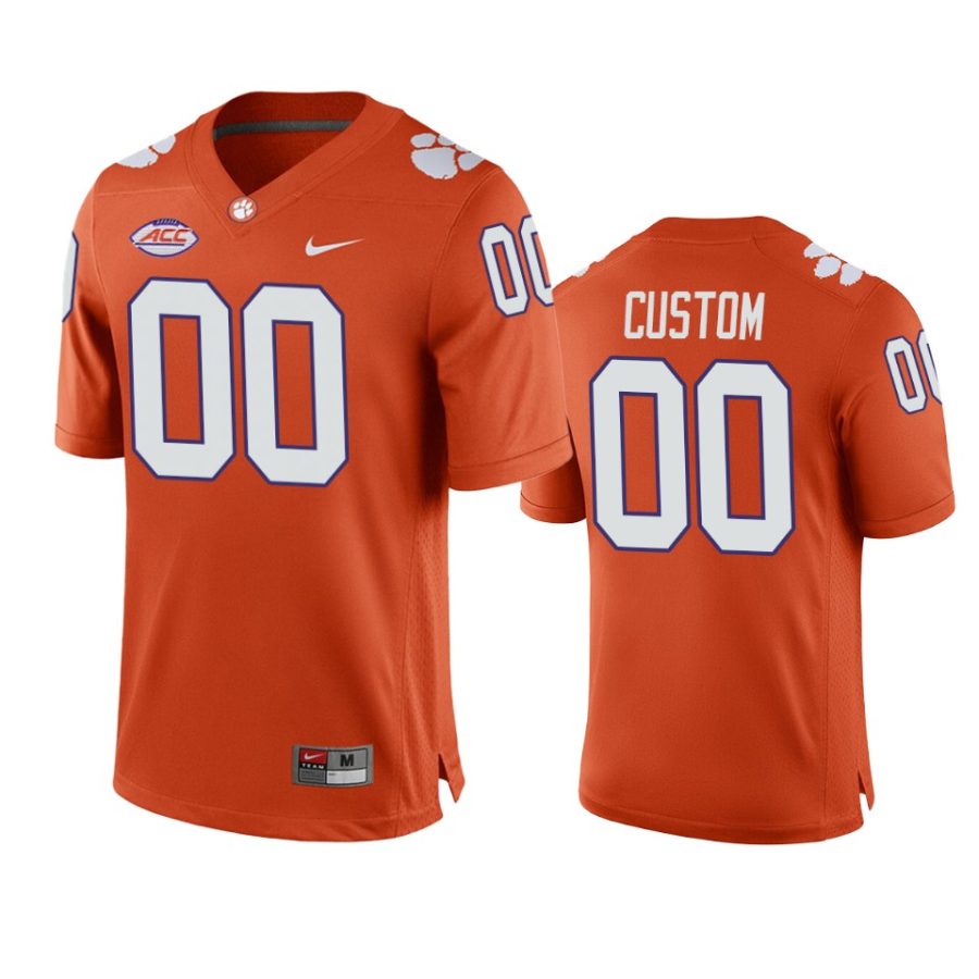 clemson tigers custom orange home game jersey