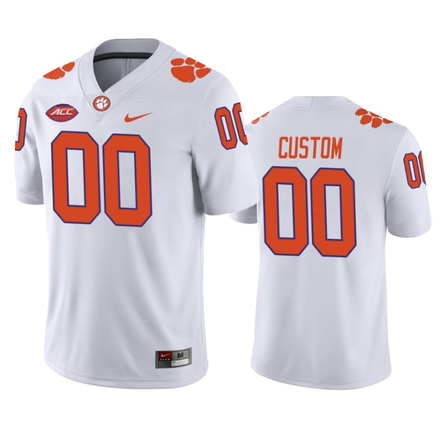 clemson tigers custom white away game jersey