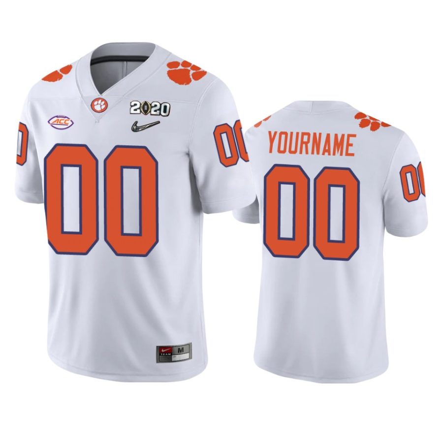 clemson tigers custom white college football playoff game jersey