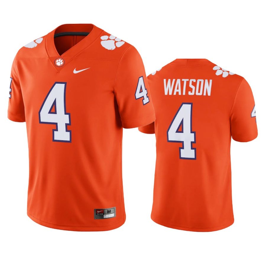 clemson tigers deshaun watson orange game college football jersey