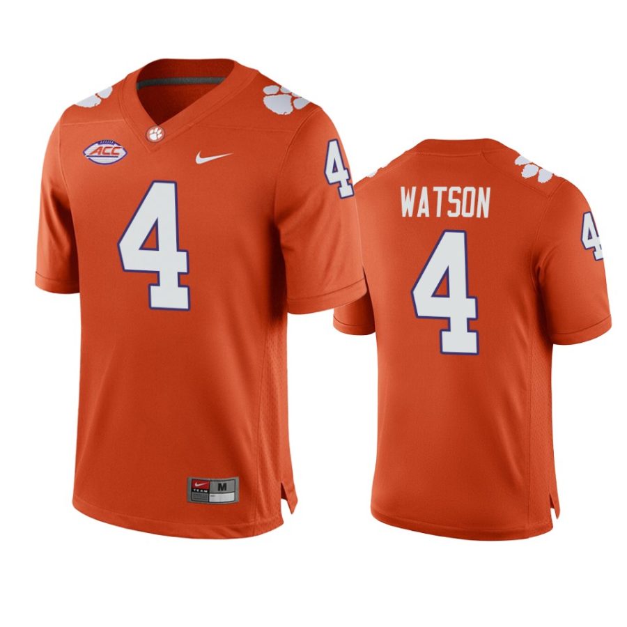 clemson tigers deshaun watson orange home jersey